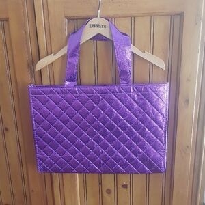 Shimmering Purple Quilted Tote